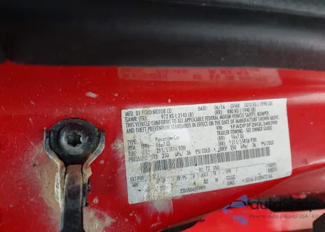 2016 Ford Focus Se from USA, damaged, VIN 1FADP3F29GL348398